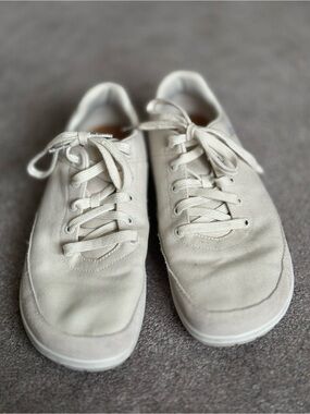 LEMS Chillum Unisex Vanilla Barefoot Lace-Up Canvas Sneakers W11.5 M10